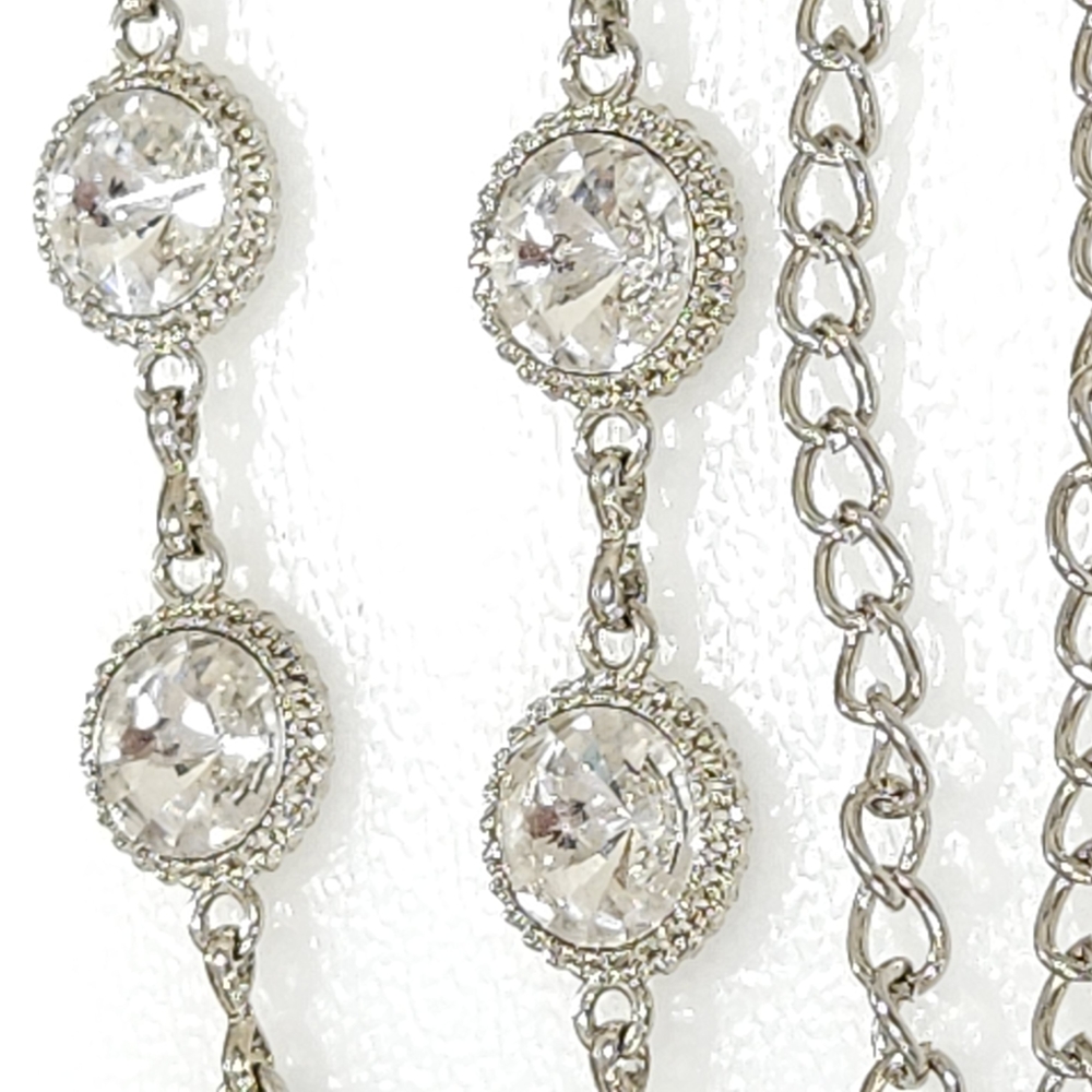Round Clear Rhinestones Adjustable Belt